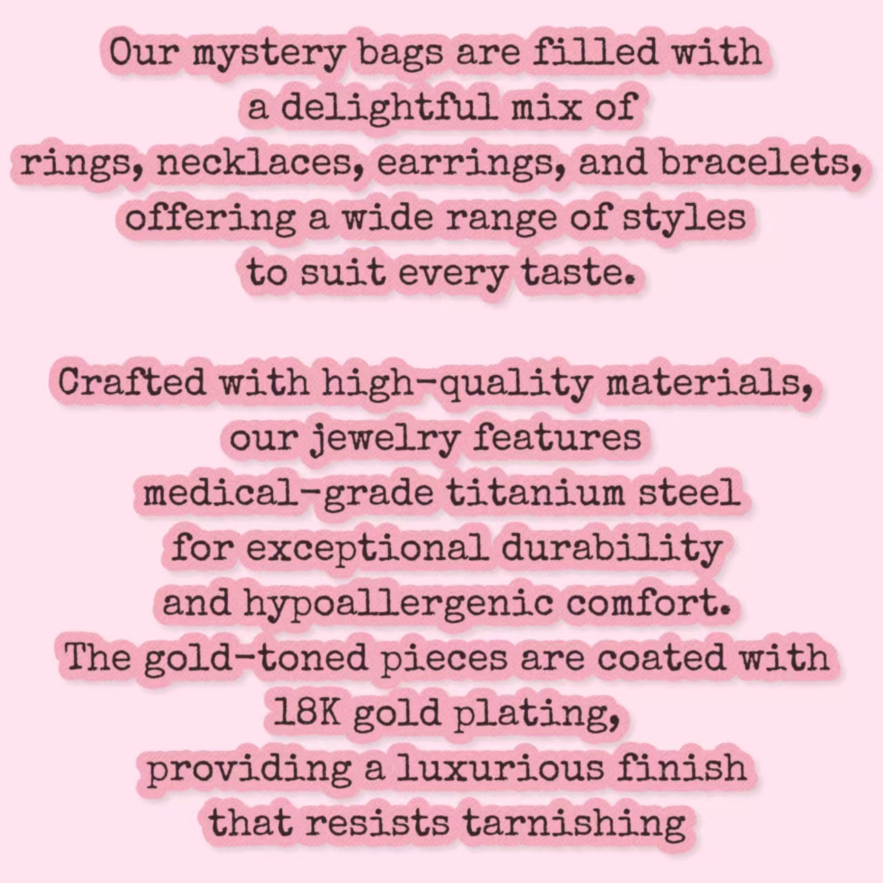 10 bags of titanium steel jewelry items (LUXURY)