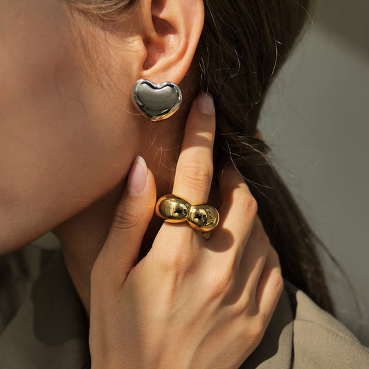 Stainless steel 18k gold-plated ring