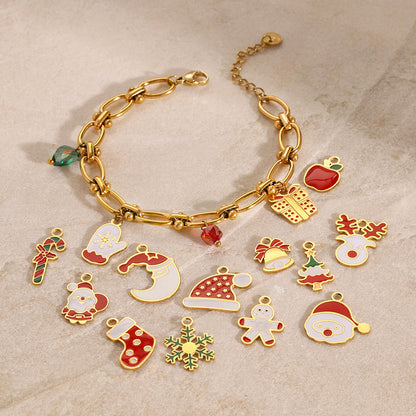 Stainless Steel Christmas Series Jewelry Accessories DIY Pendant