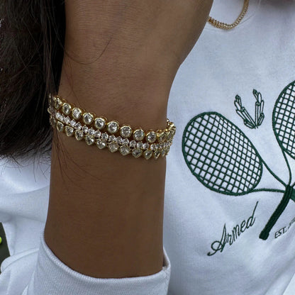Stainless steel 18k gold-plated zircon bracelet