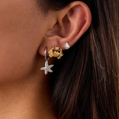 Stainless steel 18k gold-plated earrings
