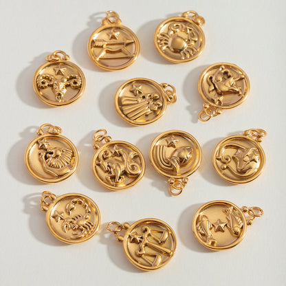 Stainless Steel 18k gold-plated Constellation Jewelry Accessories DIY Pendant