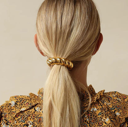 Stainless steel 18k gold-plated ponytail holder