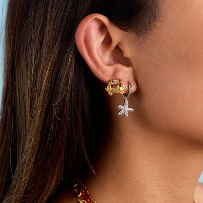 Stainless steel 18k gold-plated earrings