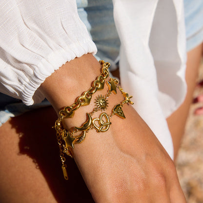 Stainless steel 18k gold-plated bracelet