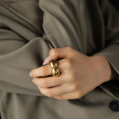Stainless steel 18k gold-plated ring