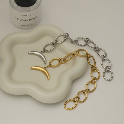 Stainless steel 18k gold-plated moon bracelet