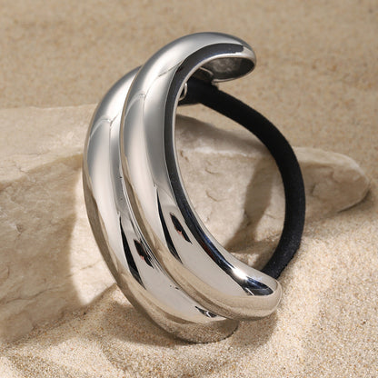 Stainless steel 18k gold-plated ponytail holder