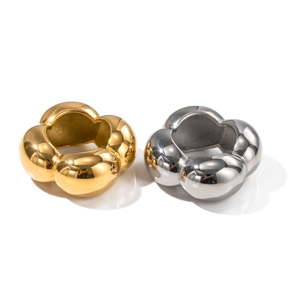 Stainless steel 18k gold-plated ring