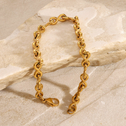 Stainless steel 18k gold-plated bracelet