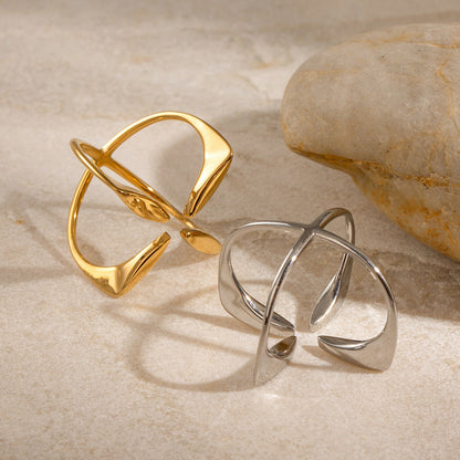 Stainless steel 18k gold-plated ring