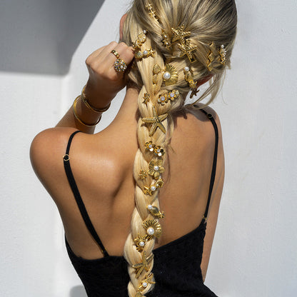 Stainless steel 18k gold-plated hair clips