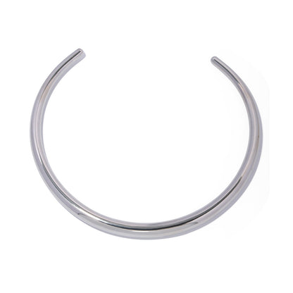 Stainless steel 14k gold-plated plain choker