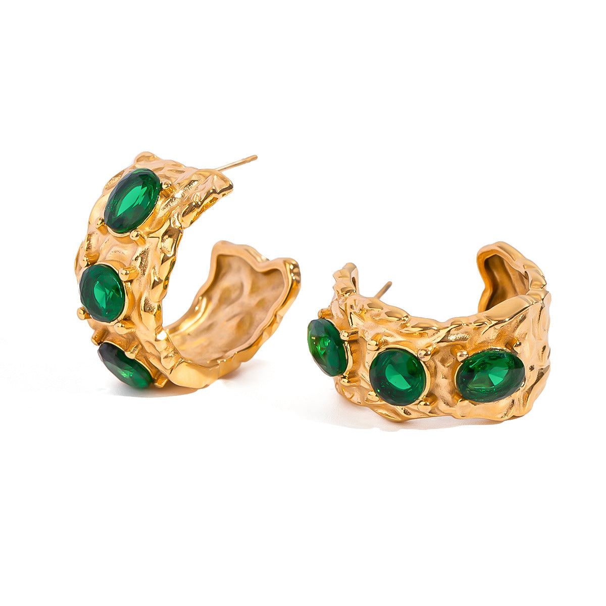 Stainless steel 18k gold-plated earrings