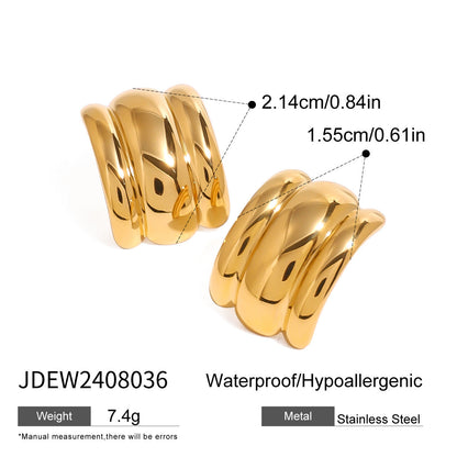 Stainless steel 18k gold-plated earrings