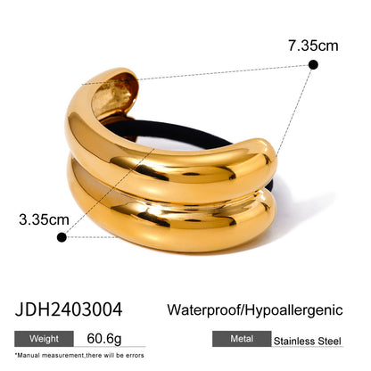 Stainless steel 18k gold-plated ponytail holder