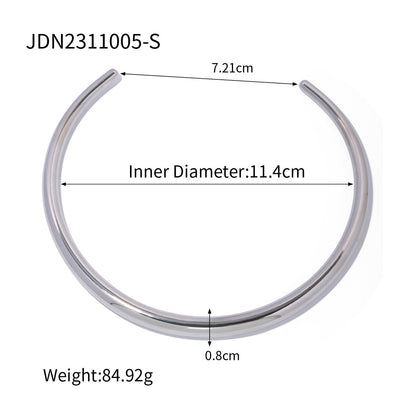 Stainless steel 14k gold-plated plain choker