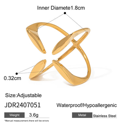 Stainless steel 18k gold-plated ring