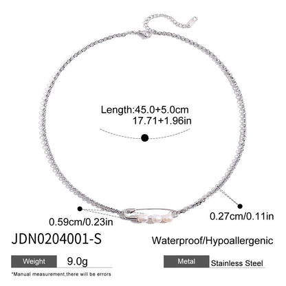 Titanium stainless steel pin necklace