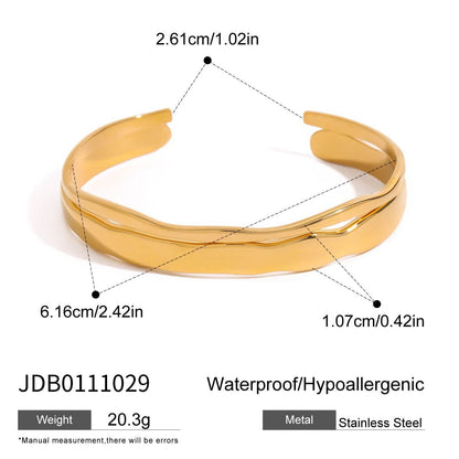 Stainless steel 18k gold-plated bangles