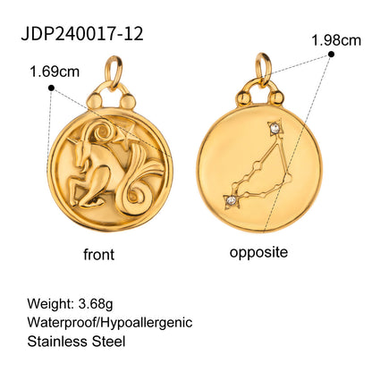 Stainless Steel 18k gold-plated Constellation Jewelry Accessories DIY Pendant