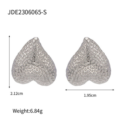 Stainless steel 18k gold-plated heart earrings