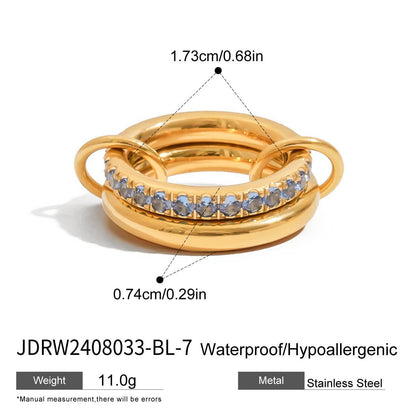 Stainless steel 18k gold-plated ring
