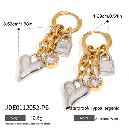 Stainless steel 18k gold-plated earrings