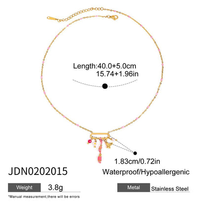 Stainless steel 18k gold-plated cross necklace