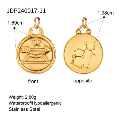 Stainless Steel 18k gold-plated Constellation Jewelry Accessories DIY Pendant