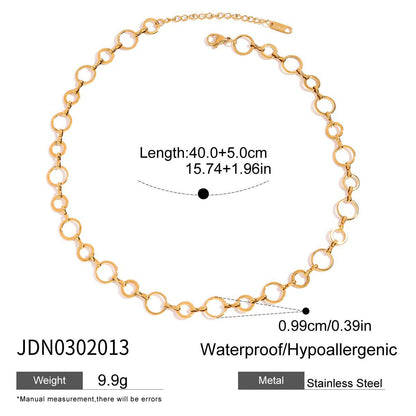 Stainless steel 18k gold-plated chain necklace