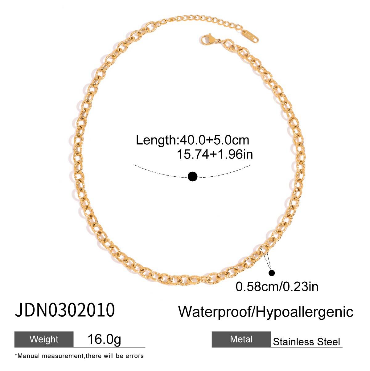 Stainless steel 18k gold-plated pearl necklace