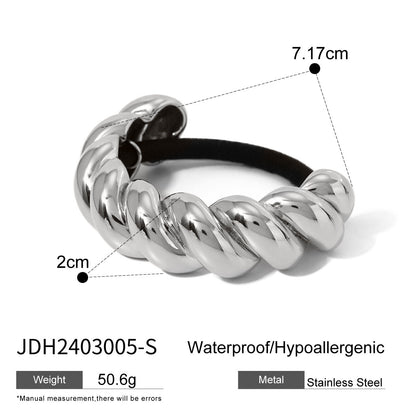 Stainless steel 18k gold-plated ponytail holder