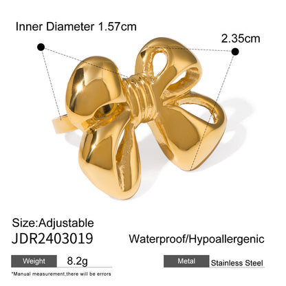 Stainless steel 18k gold-plated bow-tie jewelry