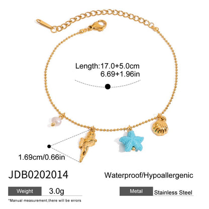 Stainless steel 18k gold-plated ocean style bracelet