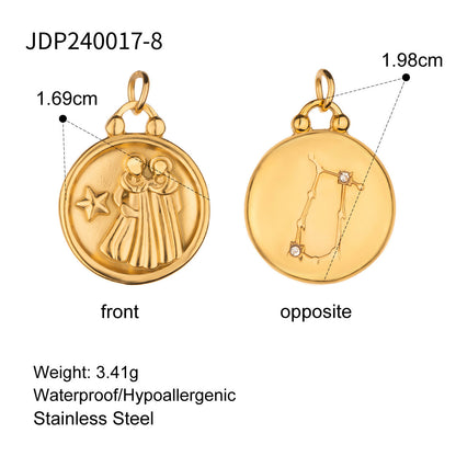Stainless Steel 18k gold-plated Constellation Jewelry Accessories DIY Pendant