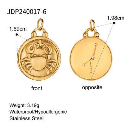 Stainless Steel 18k gold-plated Constellation Jewelry Accessories DIY Pendant