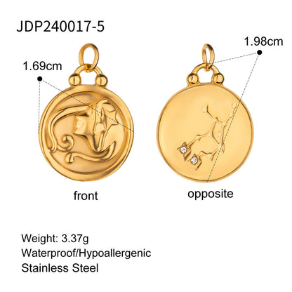 Stainless Steel 18k gold-plated Constellation Jewelry Accessories DIY Pendant