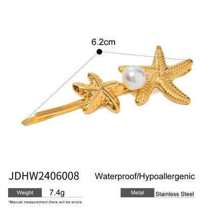 Stainless steel 18k gold-plated hair clips