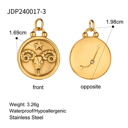 Stainless Steel 18k gold-plated Constellation Jewelry Accessories DIY Pendant