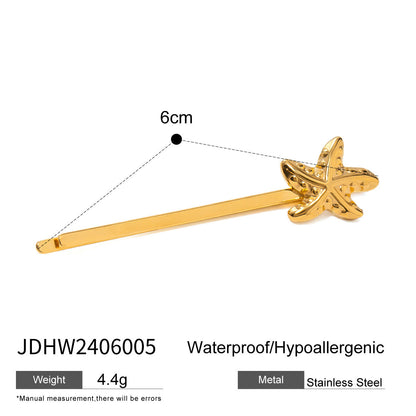 Stainless steel 18k gold-plated hair clips