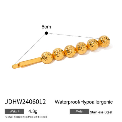 Stainless steel 18k gold-plated hair clips