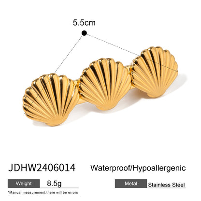 Stainless steel 18k gold-plated hair clips