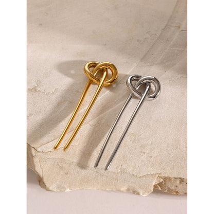 Stainless steel 18k gold-plated hair stick
