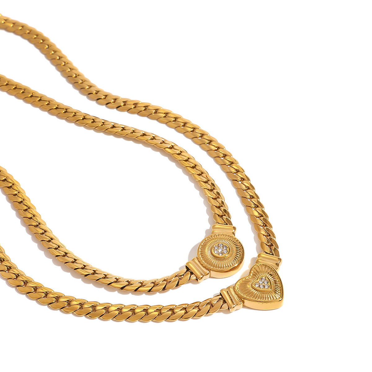 Stainless steel 18k gold-plated collarbone necklace