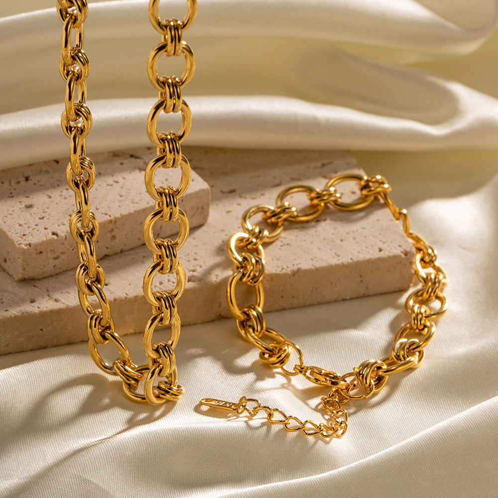 Stainless steel 18k gold-plated bracelet