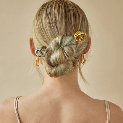 Stainless steel 18k gold-plated hair stick