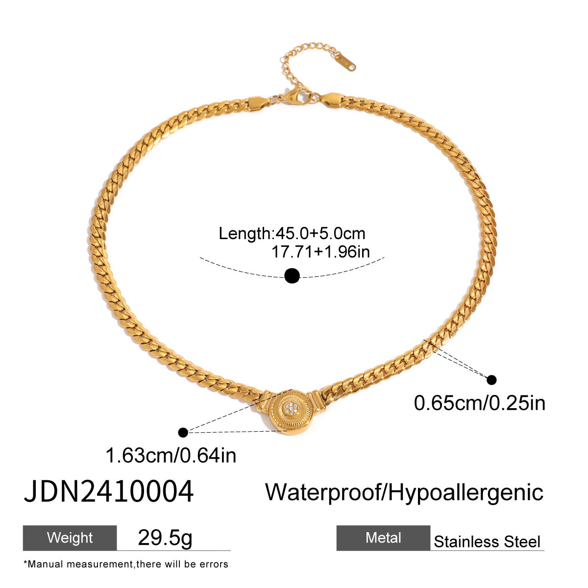 Stainless steel 18k gold-plated collarbone necklace