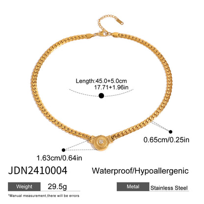 Stainless steel 18k gold-plated collarbone necklace