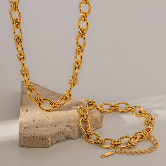 Stainless steel 18k gold-plated bracelet